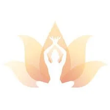 Silhouette of person meditating in front of lotus flower (Upeksha Yoga Shala Toronto logo)