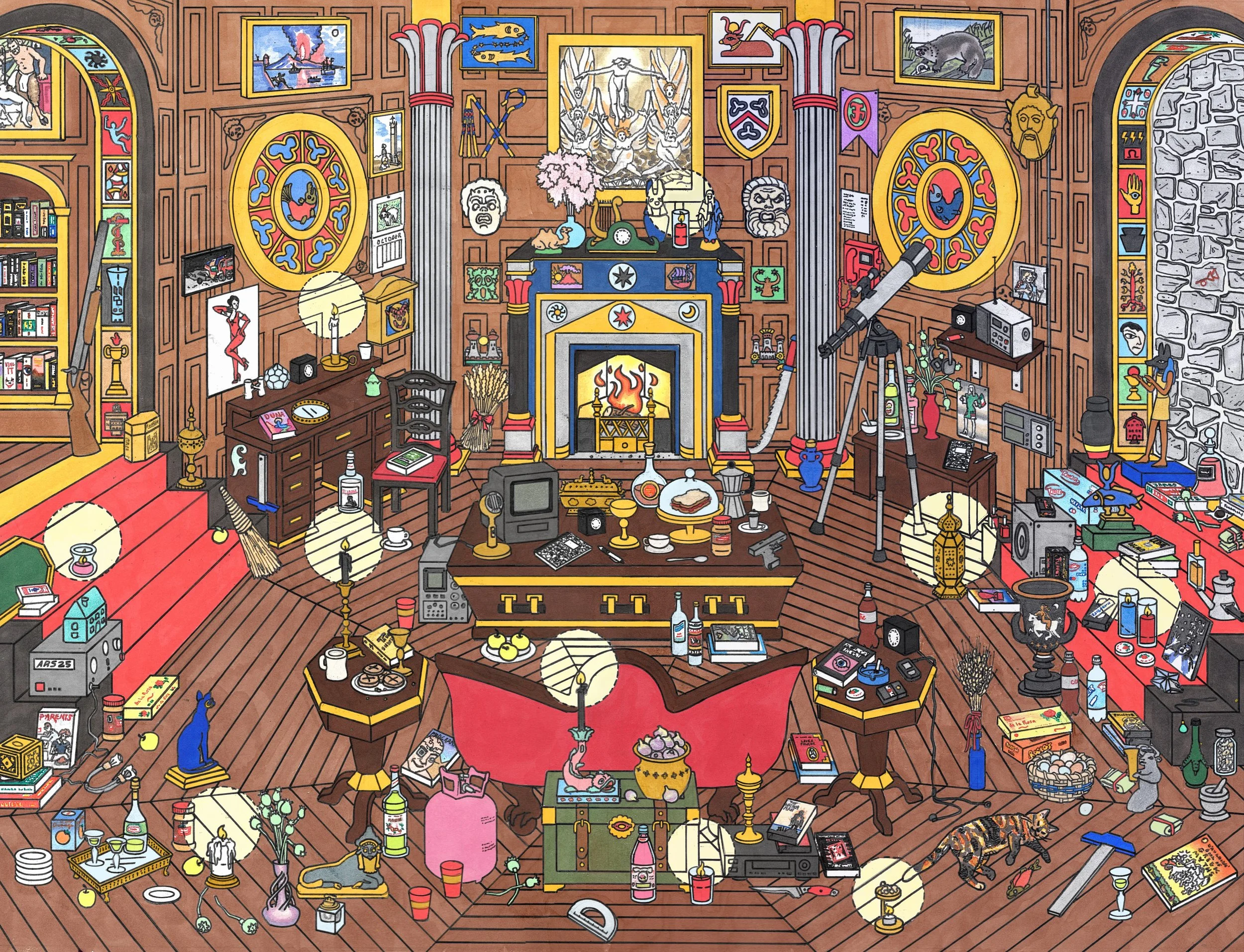 Anna Rose Stabler, Dream Bunker, Micron pen and Copic markers on paper, digital, 10 x 13“, 2026