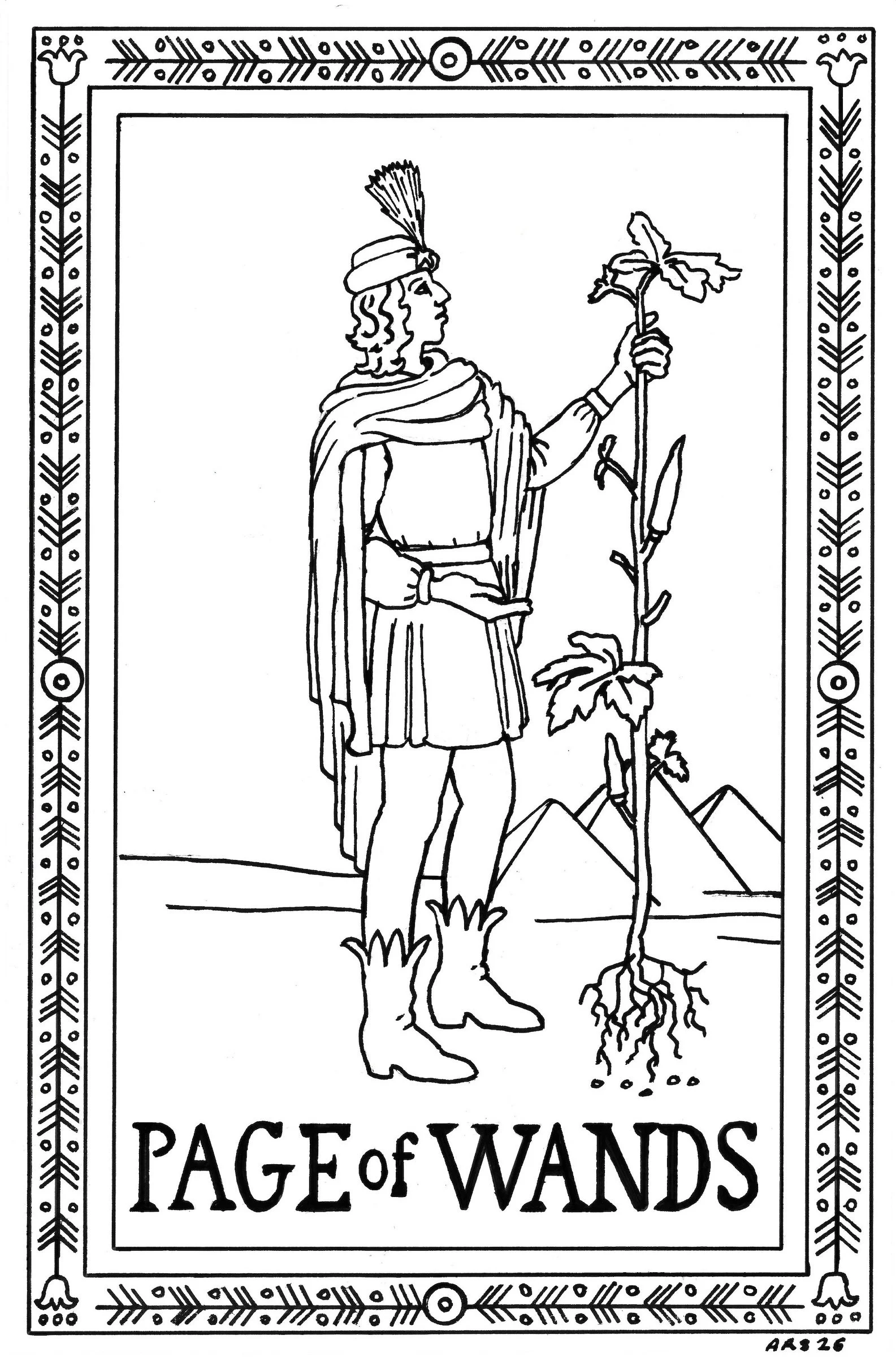 Anna Rose Stabler, Page of Wands v1, Micron pen on paper, digital, 6 x 4", 2026

annarosestabler.com

Collaboration with Gina of Incandescenttarot.com