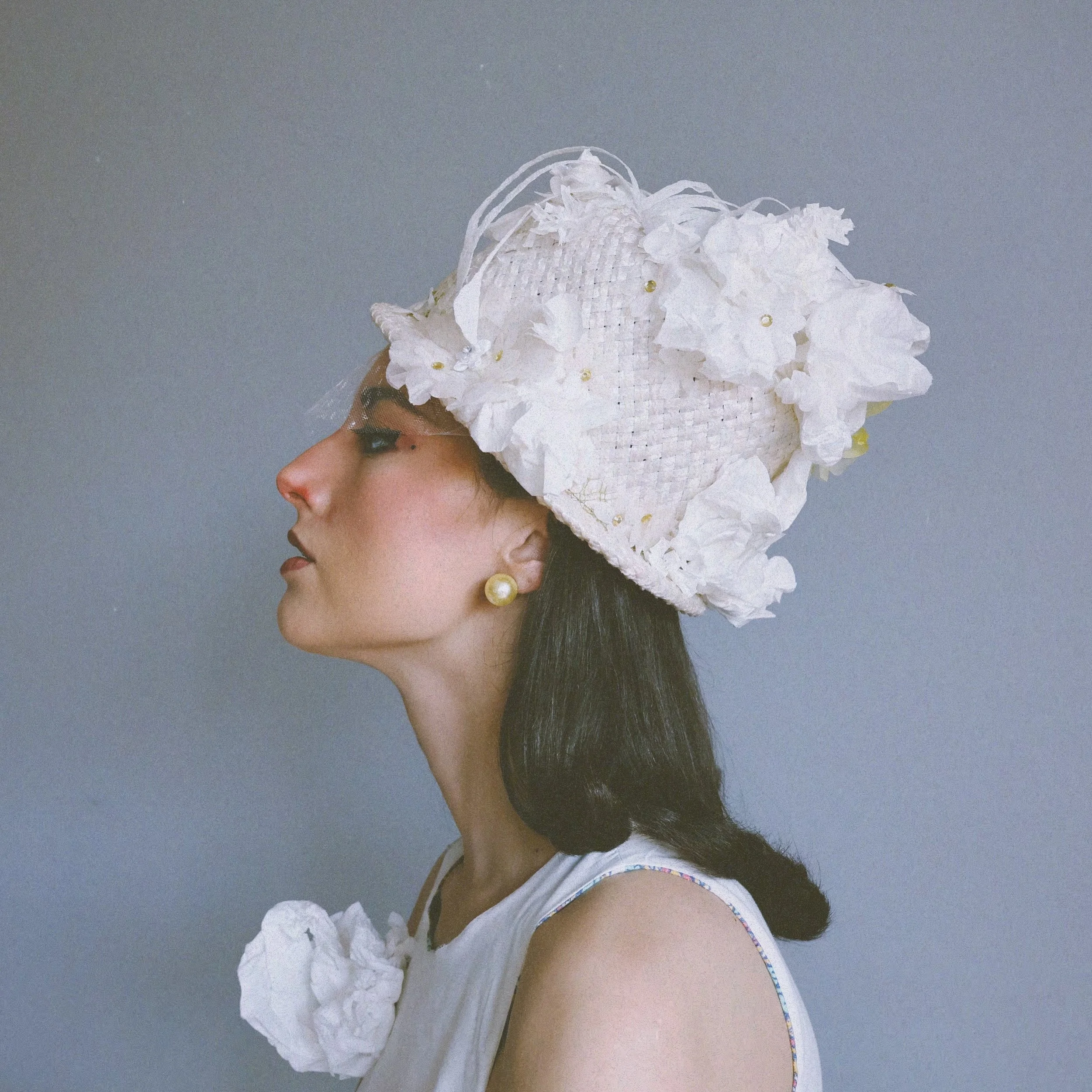 bless you
a hat made with tissues inspired by allergy issues 
#costume #vintagecostume #costumeinaday