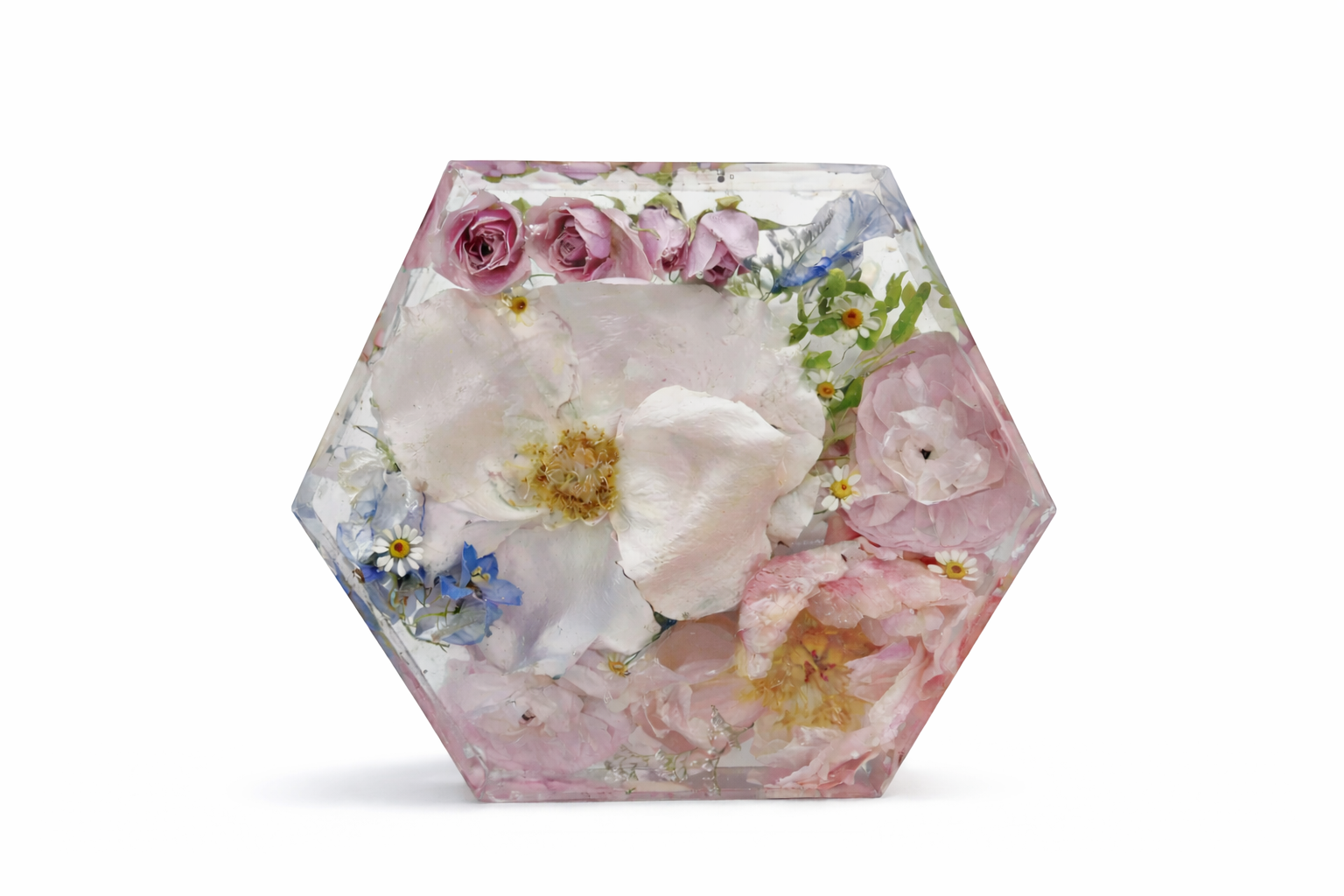 Eternal Blooms Resin Decor Hexagon Block