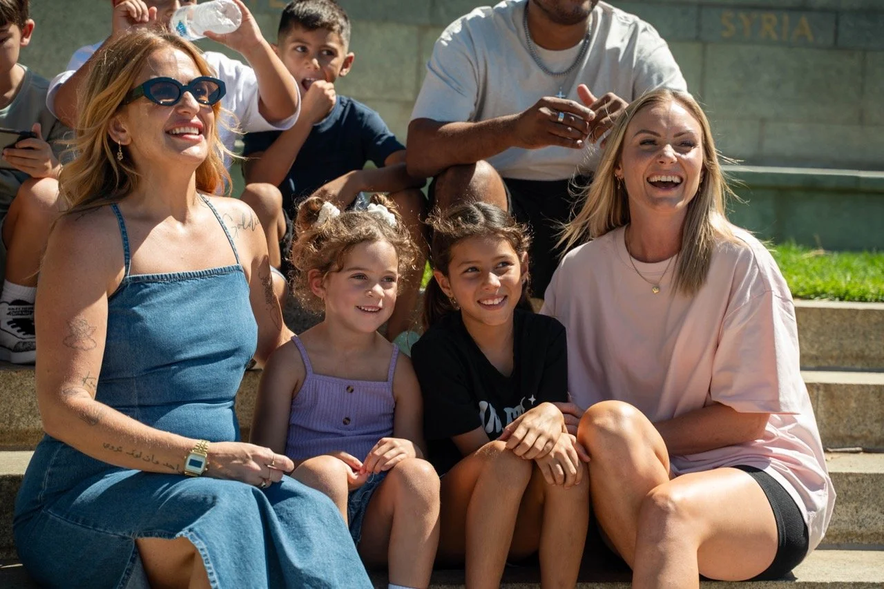 Friends having fun at an event