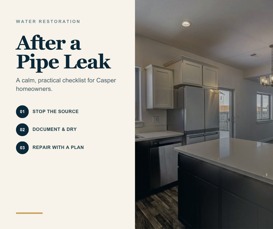 What to Do After a Pipe Leak: A Casper Homeowner’s Restoration Checklist