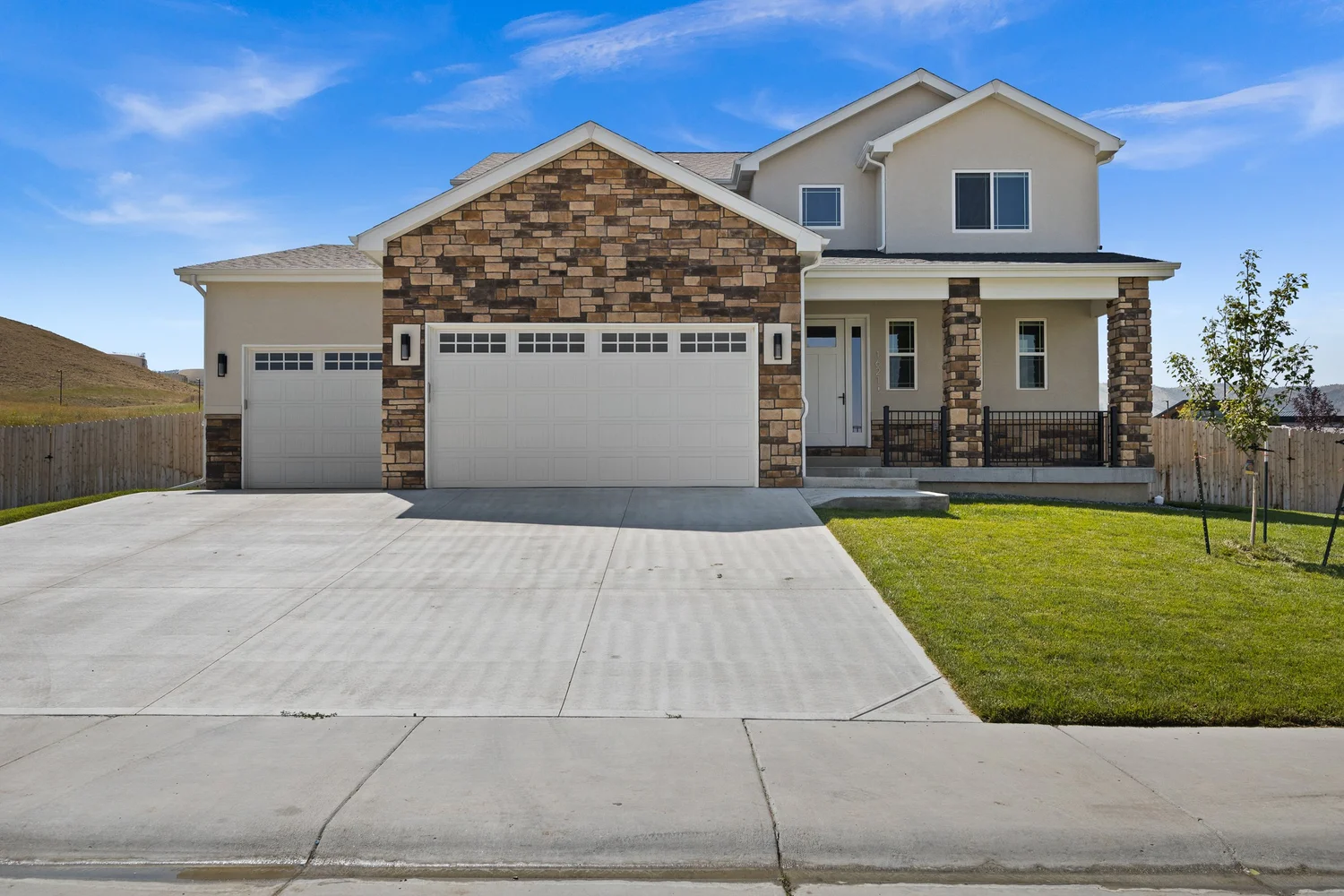 Completed two-story home by Skyline Construction in Casper, Wyoming
