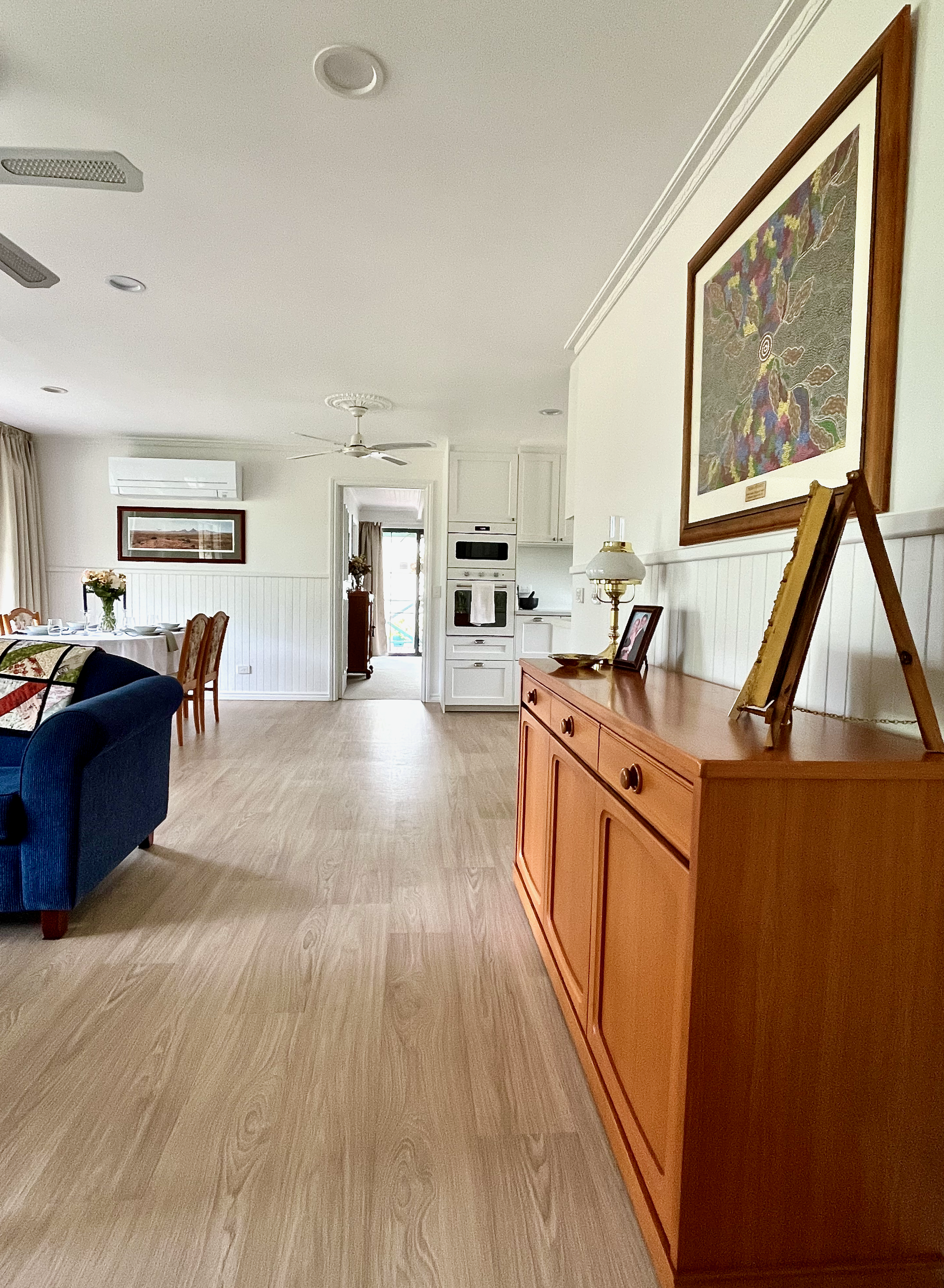 Heathcote Living Narrow View Hallway to Library