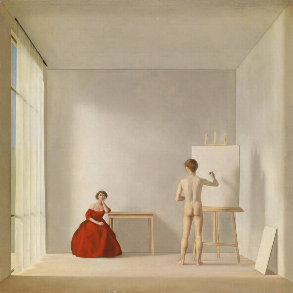 Image: Antonio Bueno — The Painter and the Model (1952)