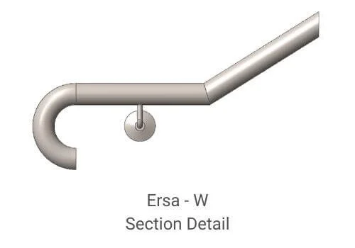 Detailed sectional view of a curved metal pipe with a hanging ball valve attached underneath.
