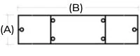 Diagram of a rectangular shape with two smaller circles inside, one near corner (A) and one near corner (B).