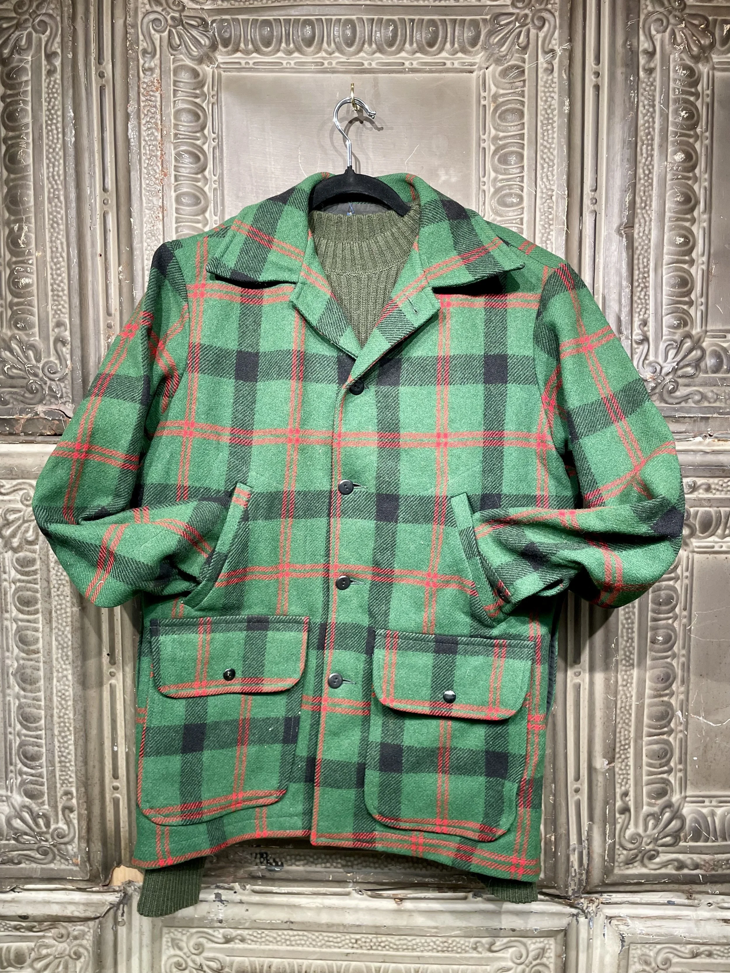 50s Pendleton plaid hunting jacket.