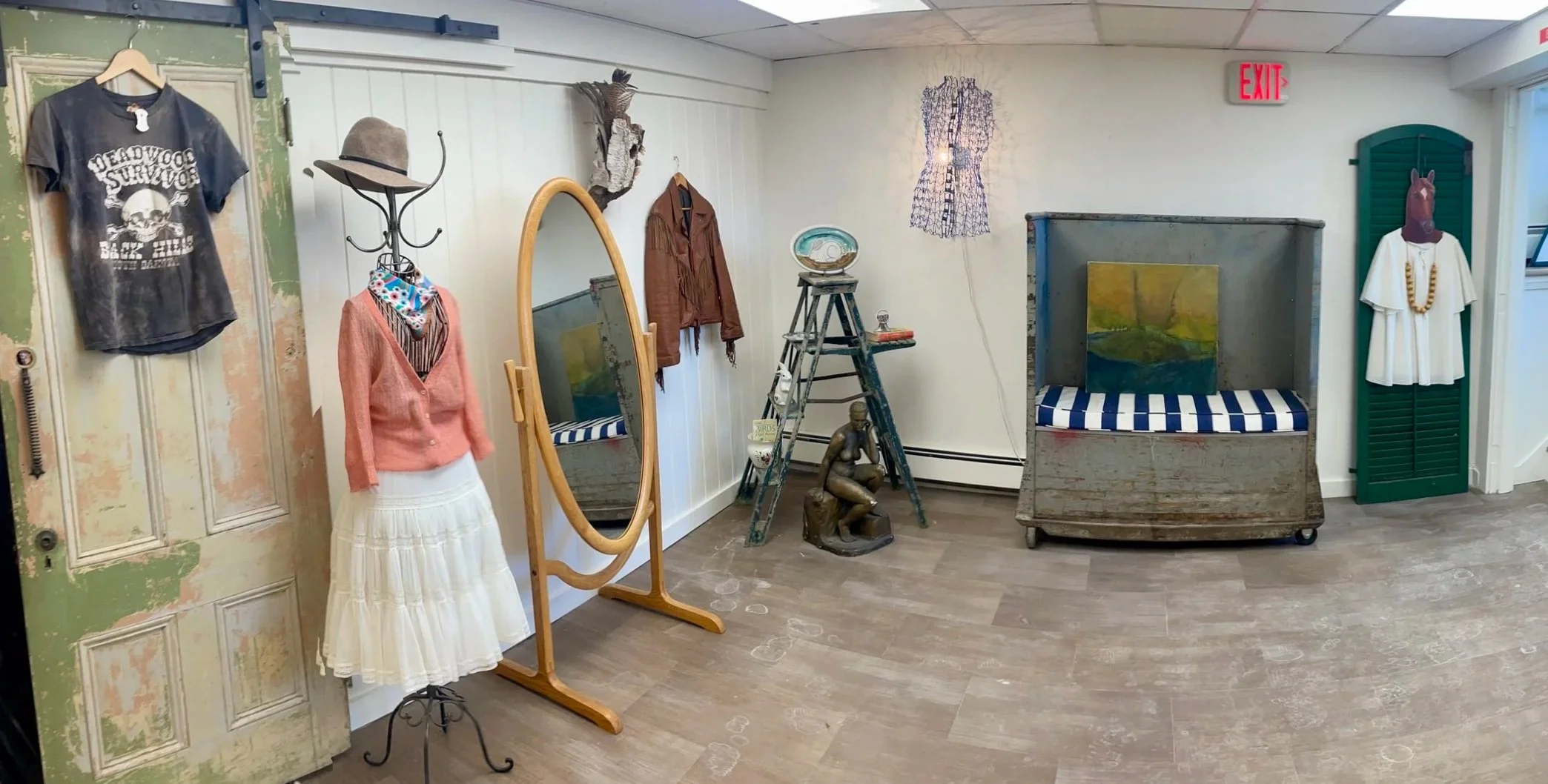 Large selection of vintage and contemporary clothing.