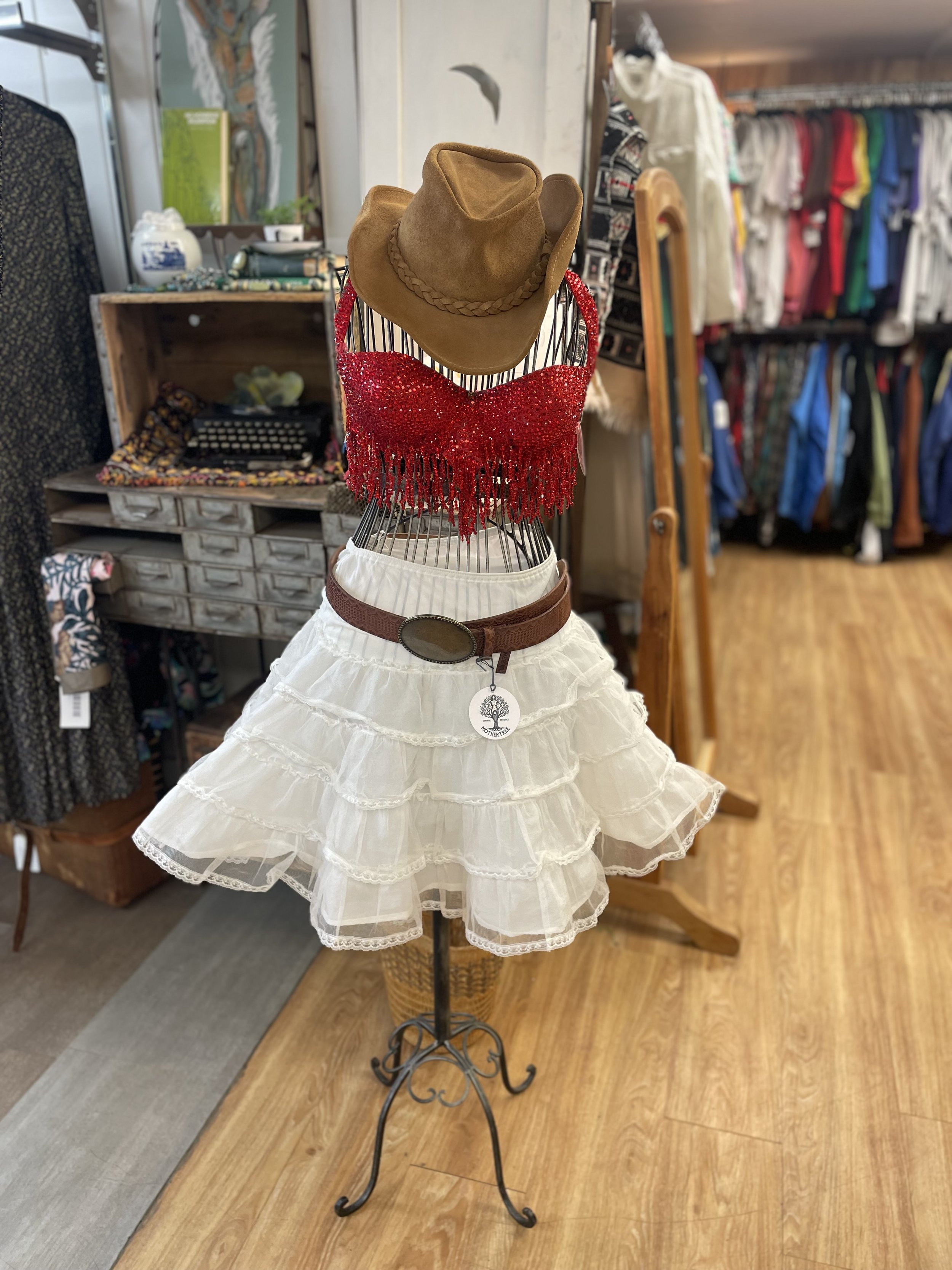 Large selection of vintage and contemporary clothing.