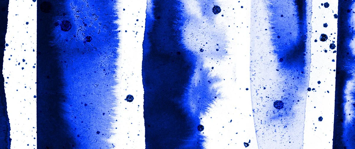 "Watercolor Stripes" Royalblau