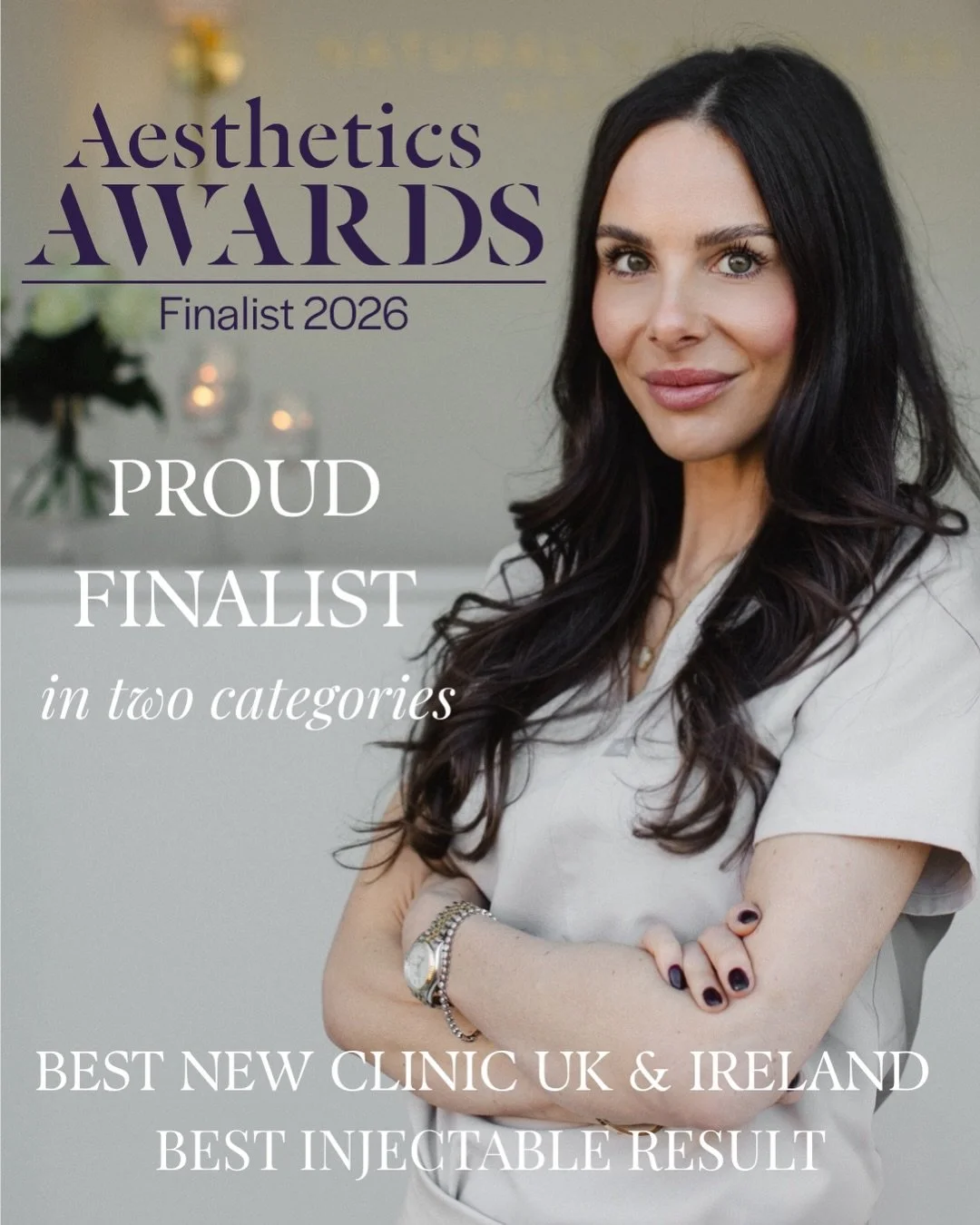 🏆Double award finalist🏆

I'm honoured to start the year by announcing that we are finalists in not one, but two categories at the prestigious Aesthetic Awards 2026 🎉

✨Best New Clinic UK and Ireland 
✨Best Injectable Result 

The Aesthetics Awards