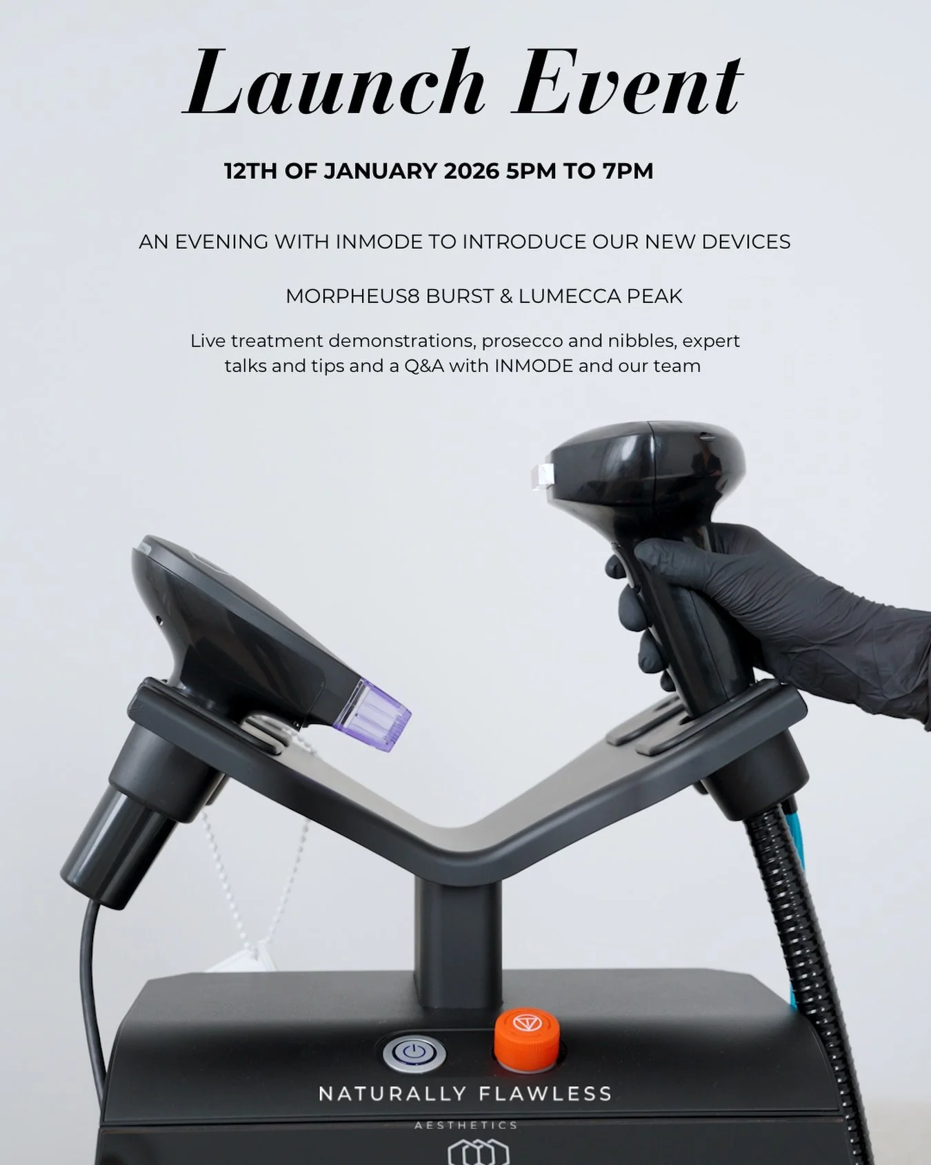 Who's coming along? 🙋🏻&zwj;♀️

You are invited to an evening of Morpheus Burst and Lumecca Peak ✨🥂

We're celebrating the arrival of our brand new @inmodeuk treatments and here are the details:

12th of January | 5pm- 7pm

What to expect: 
* Live 