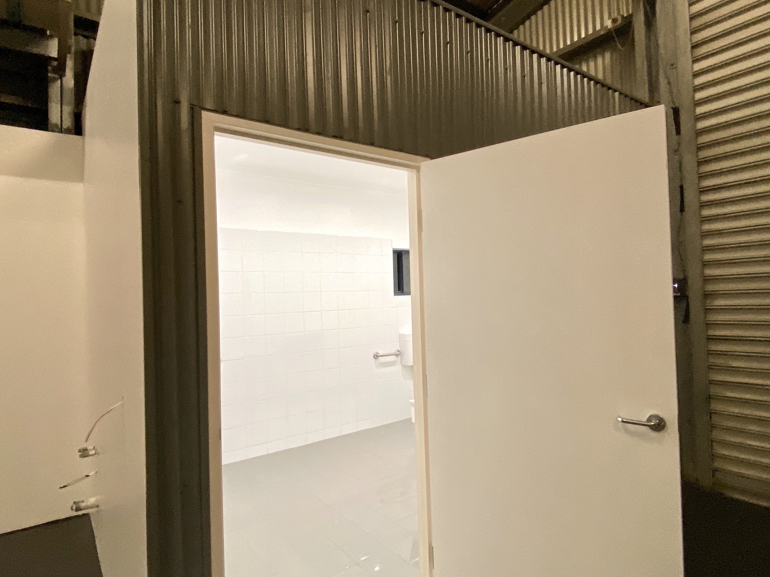 Bathroom inside the workshop 