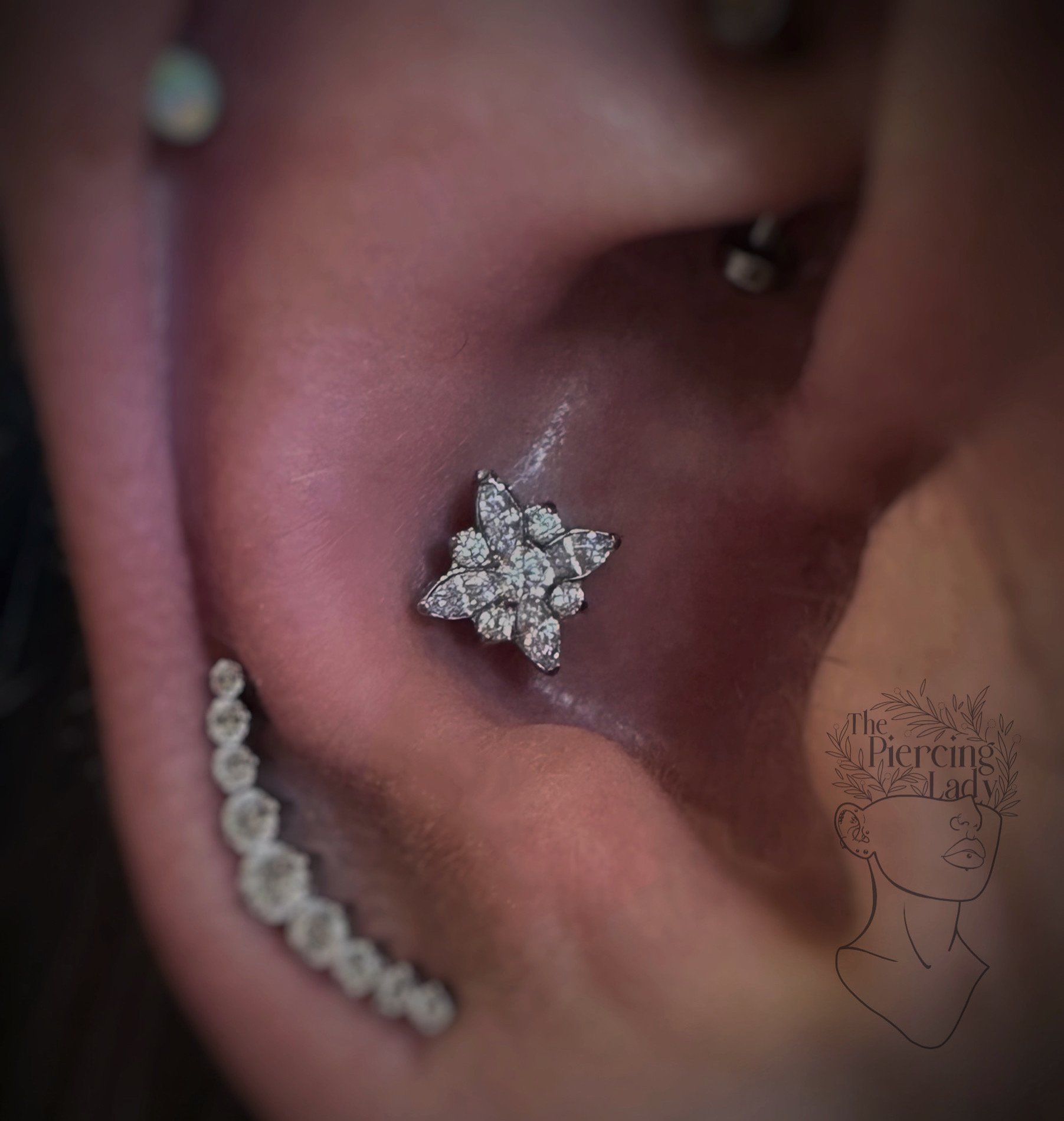 Jewelled Monogram Flower