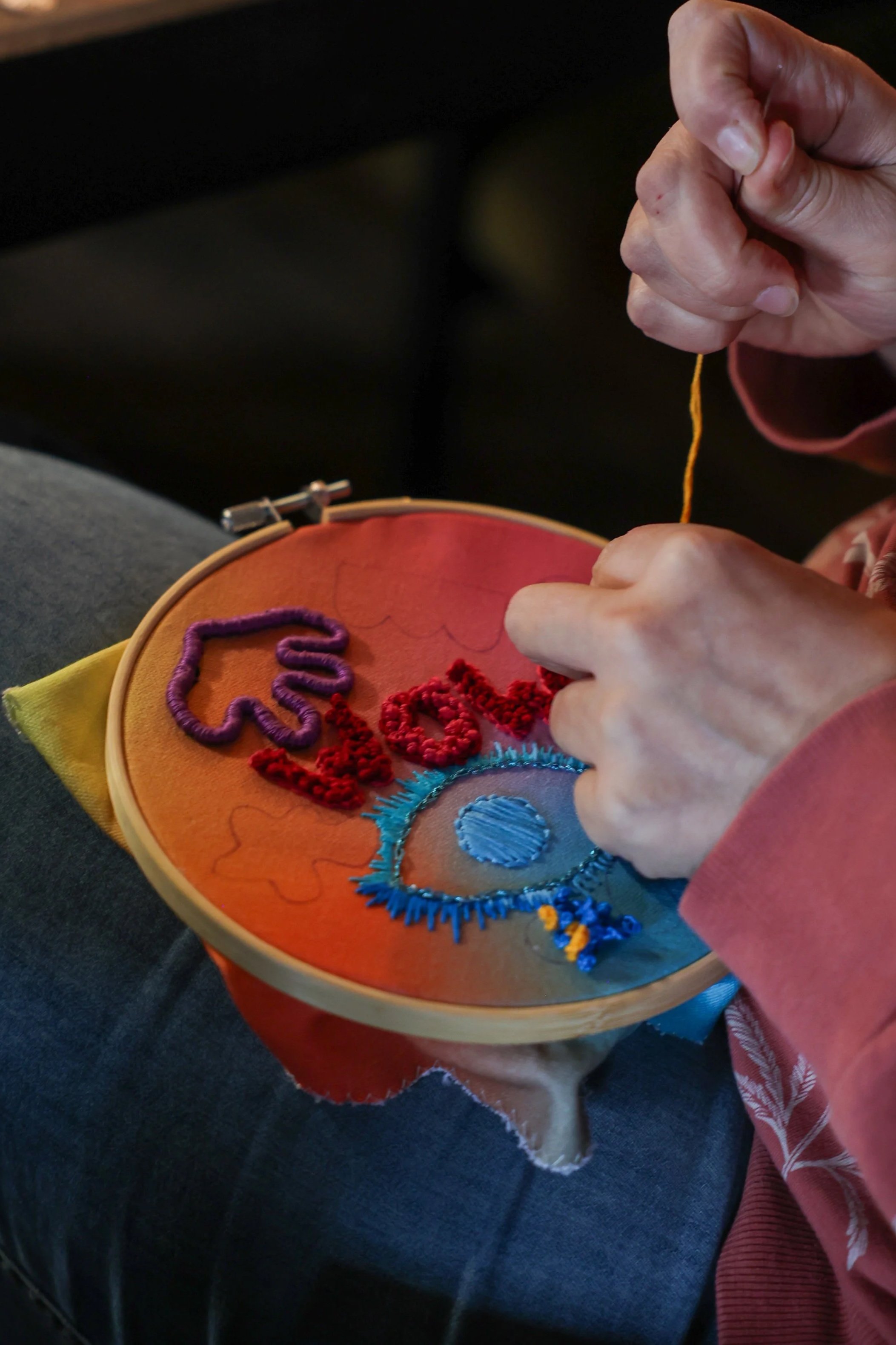 Artwork process during Embroidery Workshop