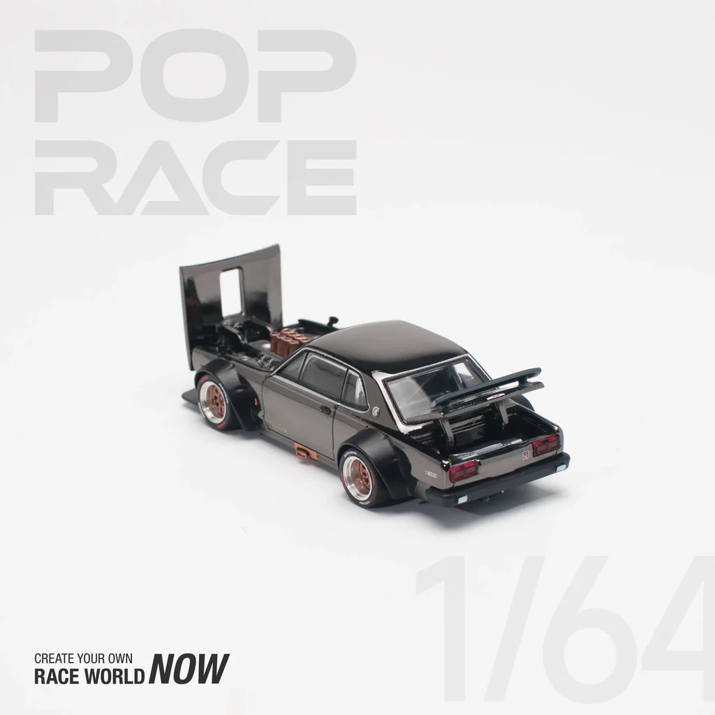 Pop Race 1:64 Nissan Skyline GT-R V8 Drift (Hakosuka) Dark Chrome