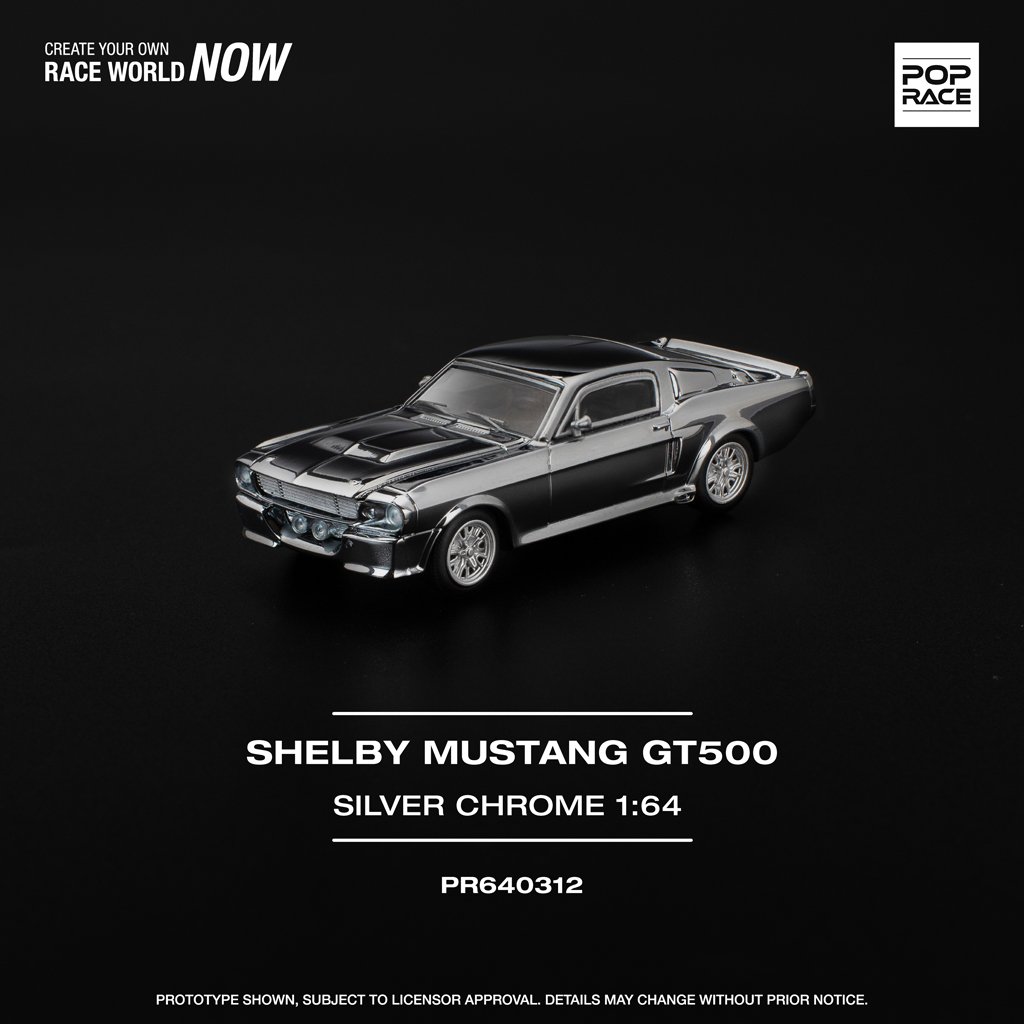 (Pre-order) Pop Race 1:64 Shelby Mustang GT500 Silver Chrome