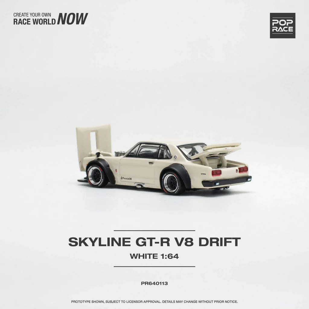 Pop Race 1:64 Nissan Skyline GT-R V8 Drift ( Hakosuka ) White