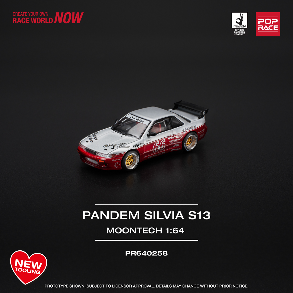 (Pre-order) Pop Race 1:64 Nissan Silvia S13 - Pandem Moontech Red