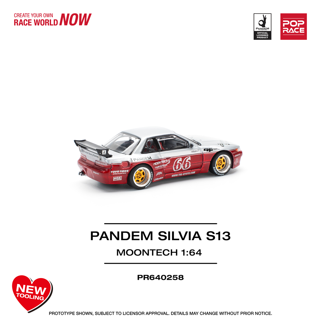 (Pre-order) Pop Race 1:64 Nissan Silvia S13 - Pandem Moontech Red