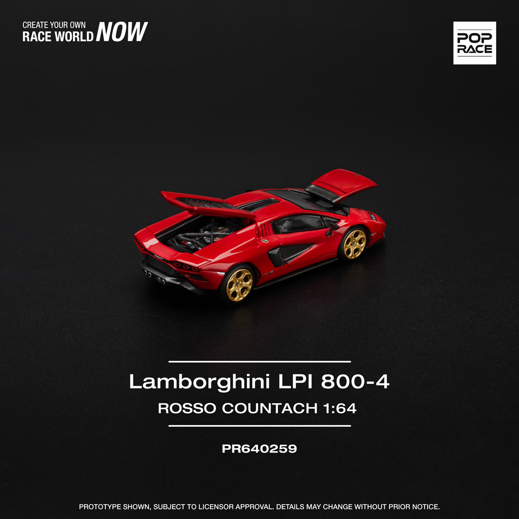 (Pre-order) Pop Race 1:64 Lamborghini Countach LPI-800 Rosso