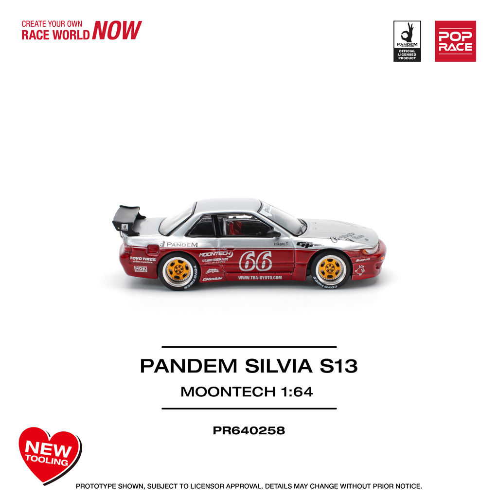(Pre-order) Pop Race 1:64 Nissan Silvia S13 - Pandem Moontech Red