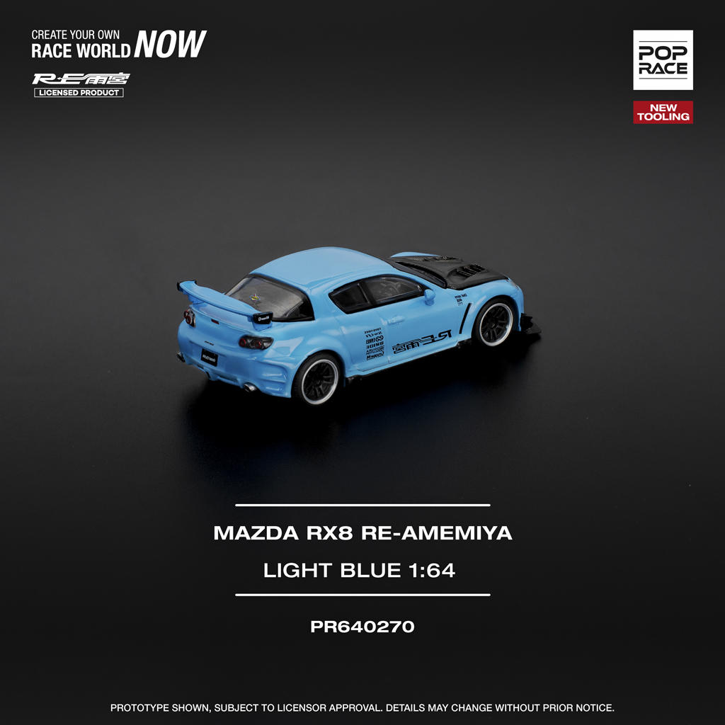 (Pre-order) Pop Race 1:64 Mazda RX-8 Re-Amemiya Light Blue