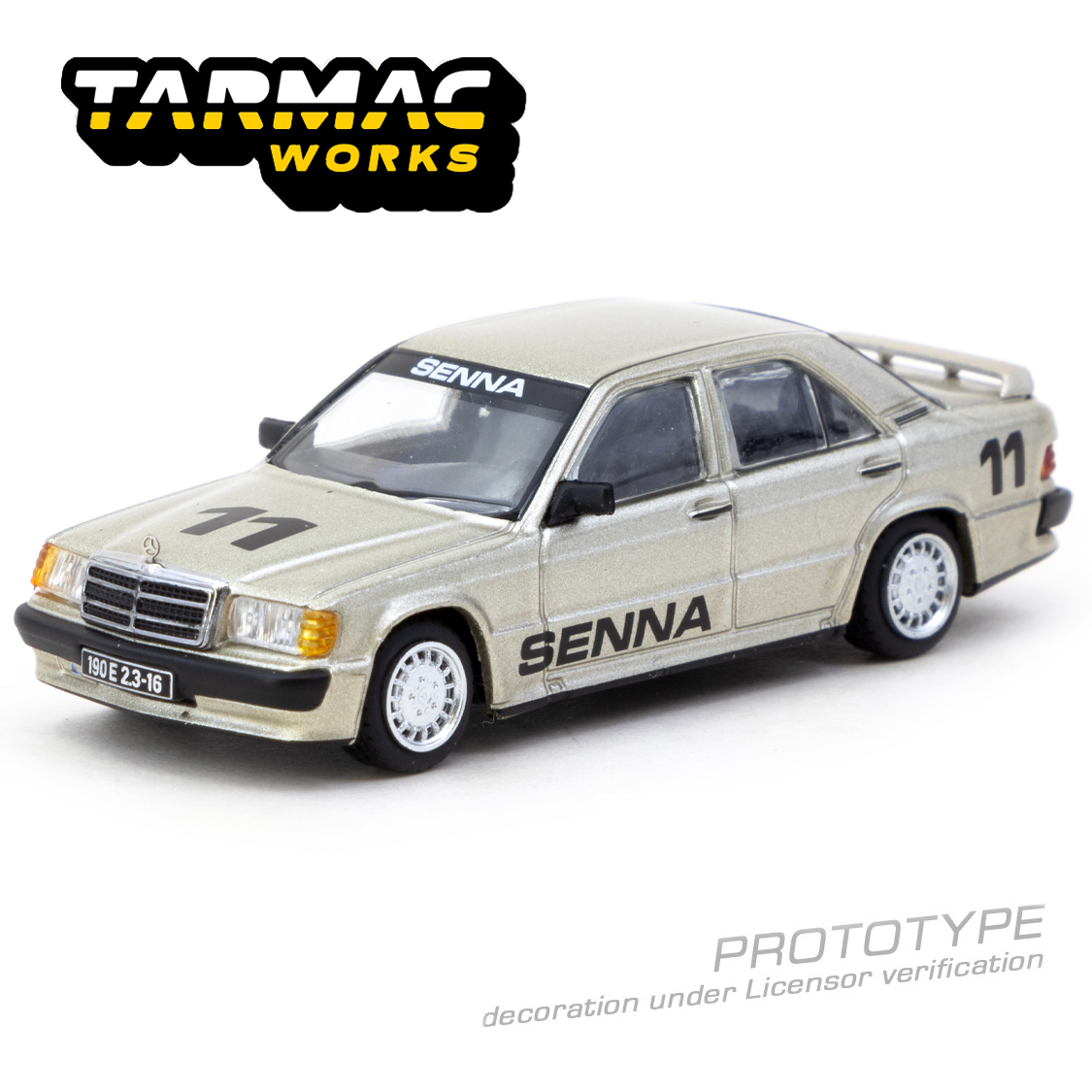 (Pre-order) Tarmac Works 1:64 Mercedes-Benz 190 E 2.3-16 Race of Champions 1984 Ayrton Senna