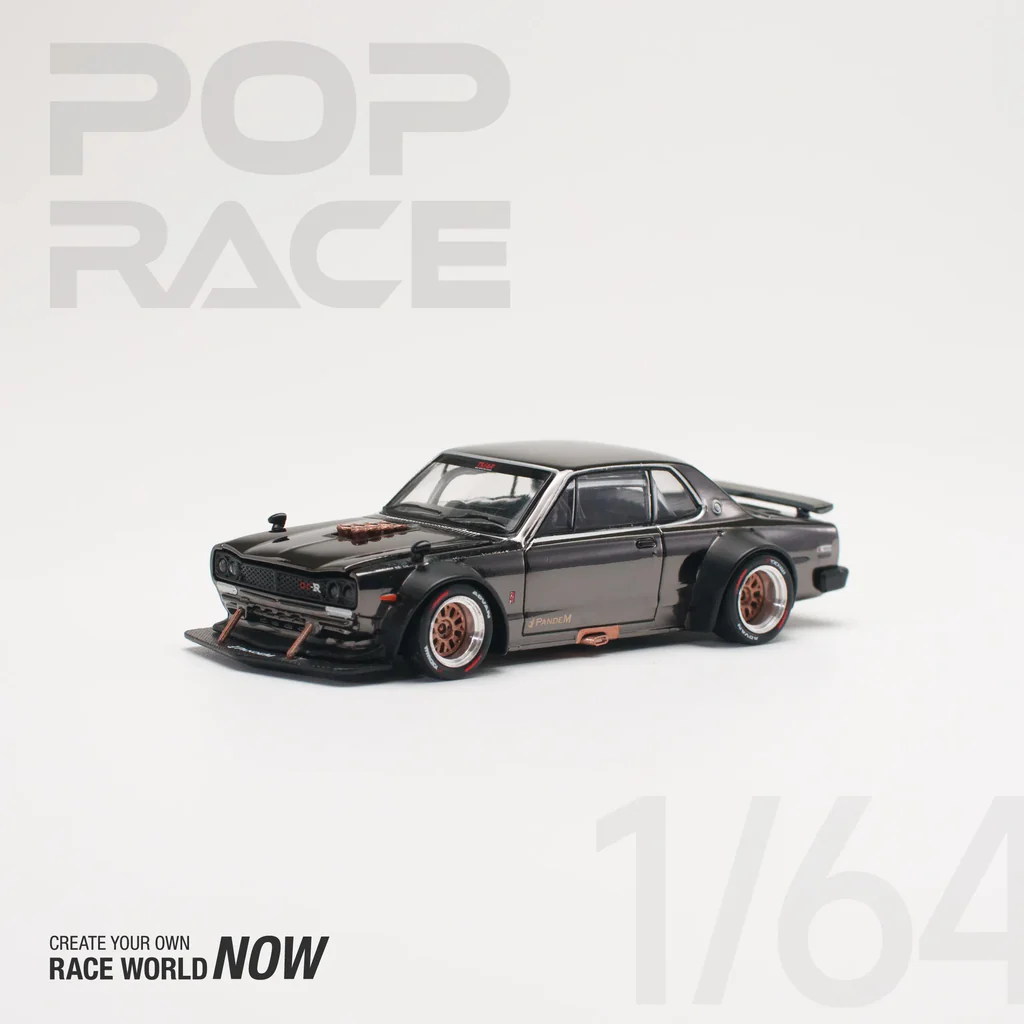 Pop Race 1:64 Nissan Skyline GT-R V8 Drift (Hakosuka) Dark Chrome