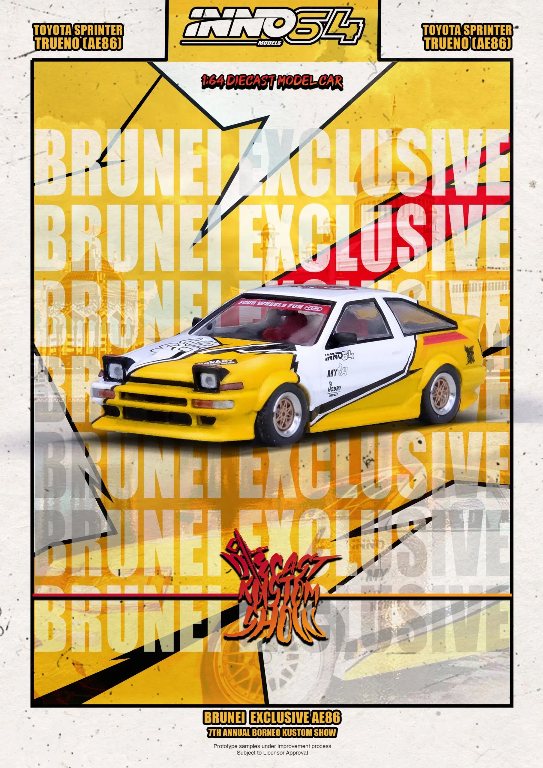 Inno64 1:64 Toyota Sprinter Trueno (AE86) Brunel Diecast Kustom Show 2024