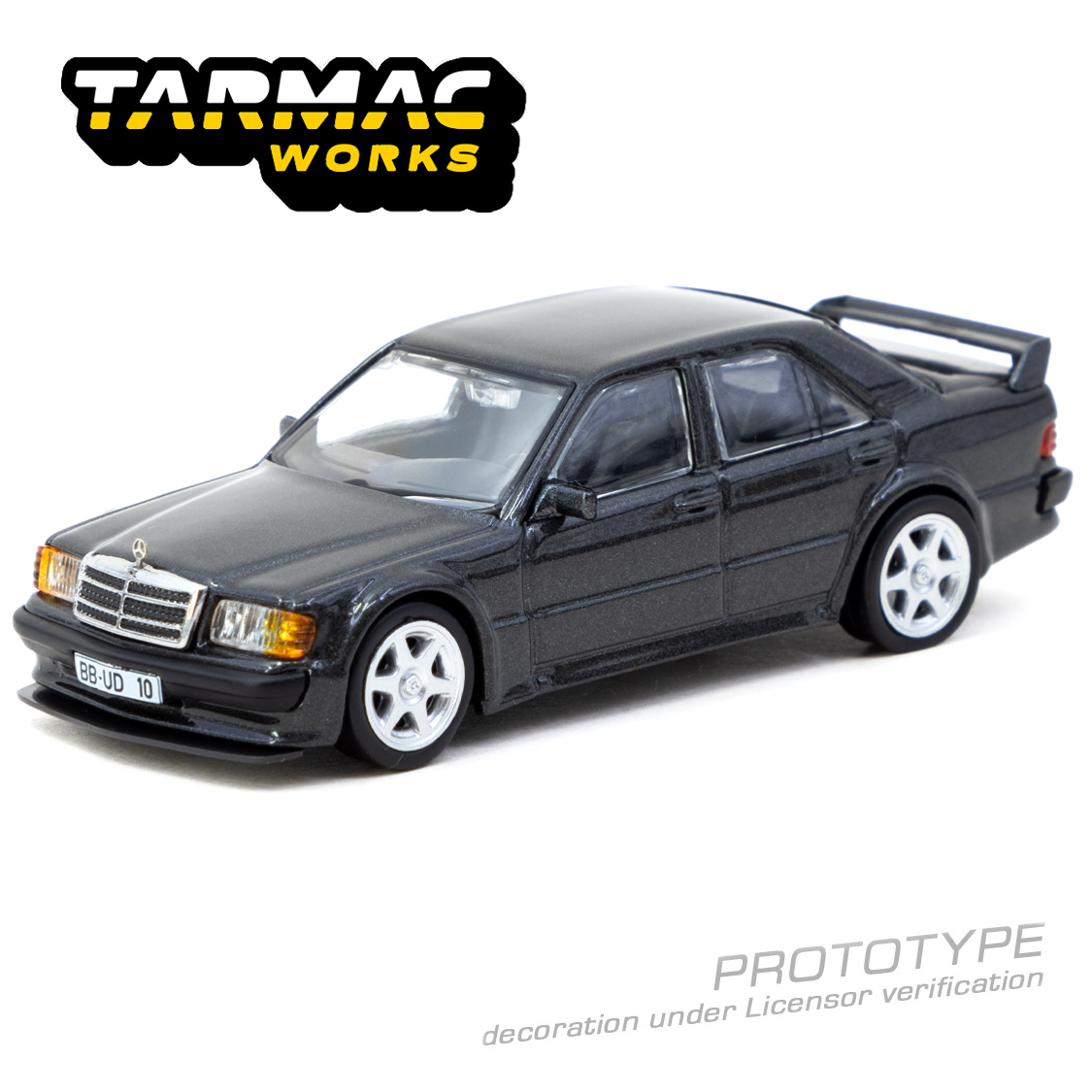 (Pre-order) Tarmac Works 1:64 Mercedes-Benz 190 E 2.5-16 EVO 1 Blue/Black Metallic