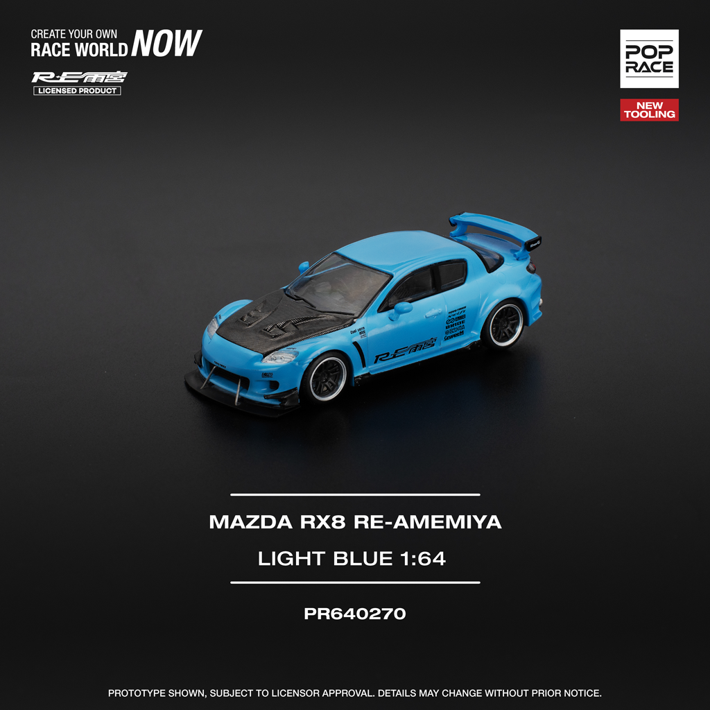 (Pre-order) Pop Race 1:64 Mazda RX-8 Re-Amemiya Light Blue