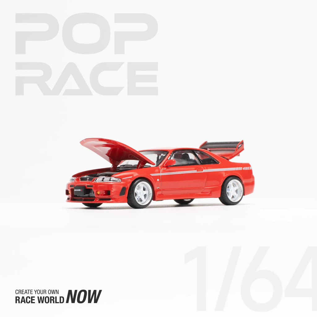 Pop Race 1:64 Nissan R33 GT-R Nismo 400R Red