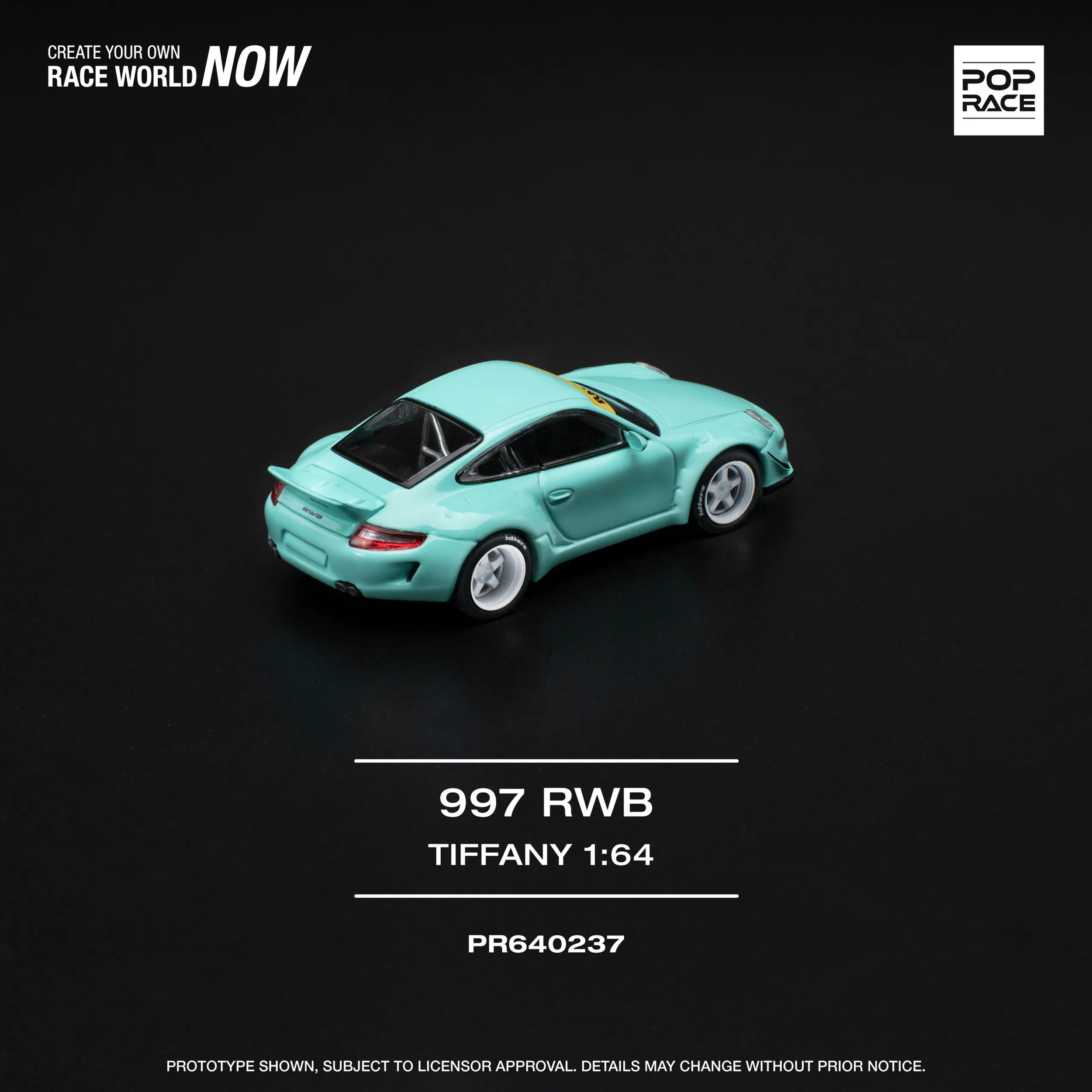Pop Race 1:64 Porsche RWB 997 Tiffany Blue