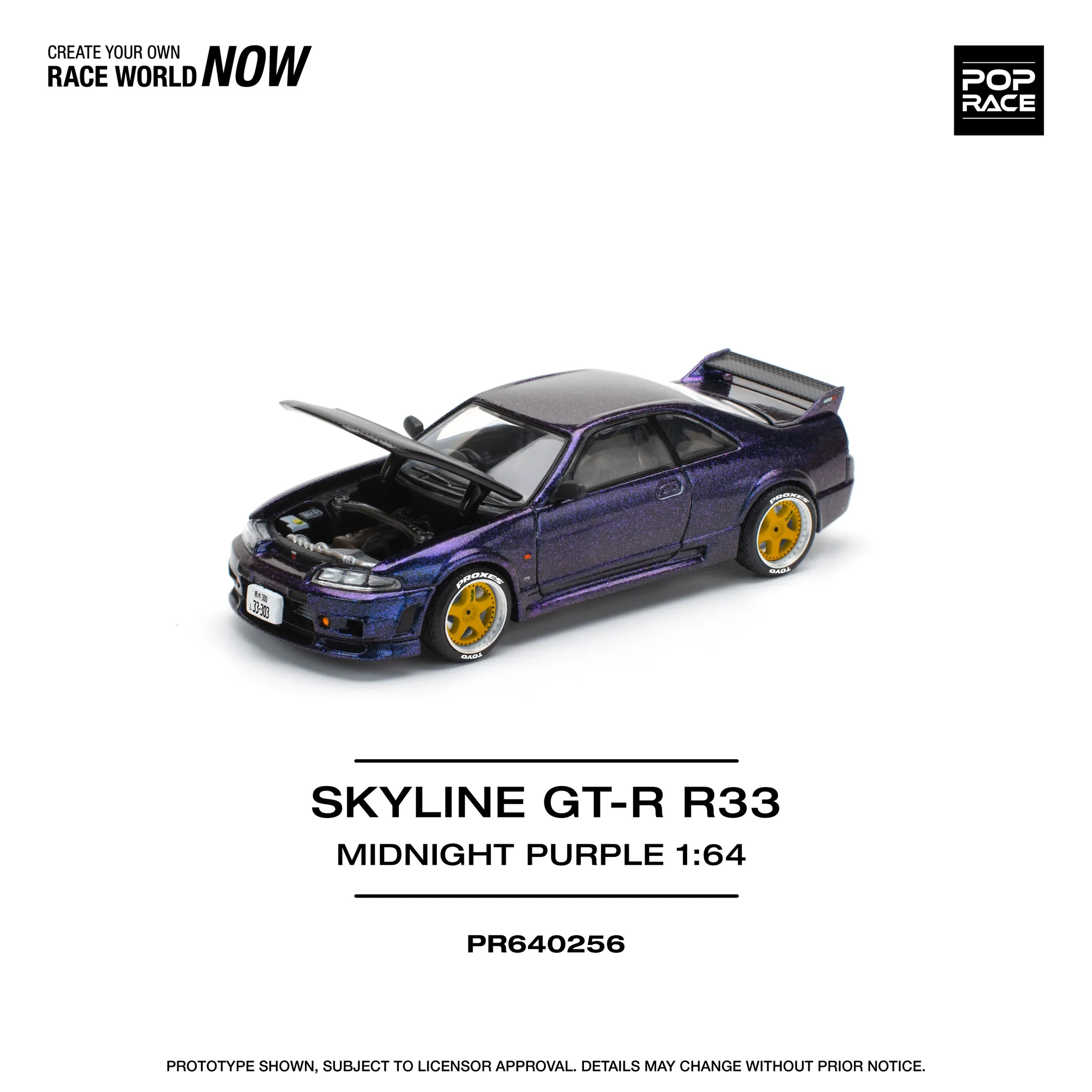 Pop Race 1:64 Nissan Skyline GT-R R33 Nismo Midnight Purple
