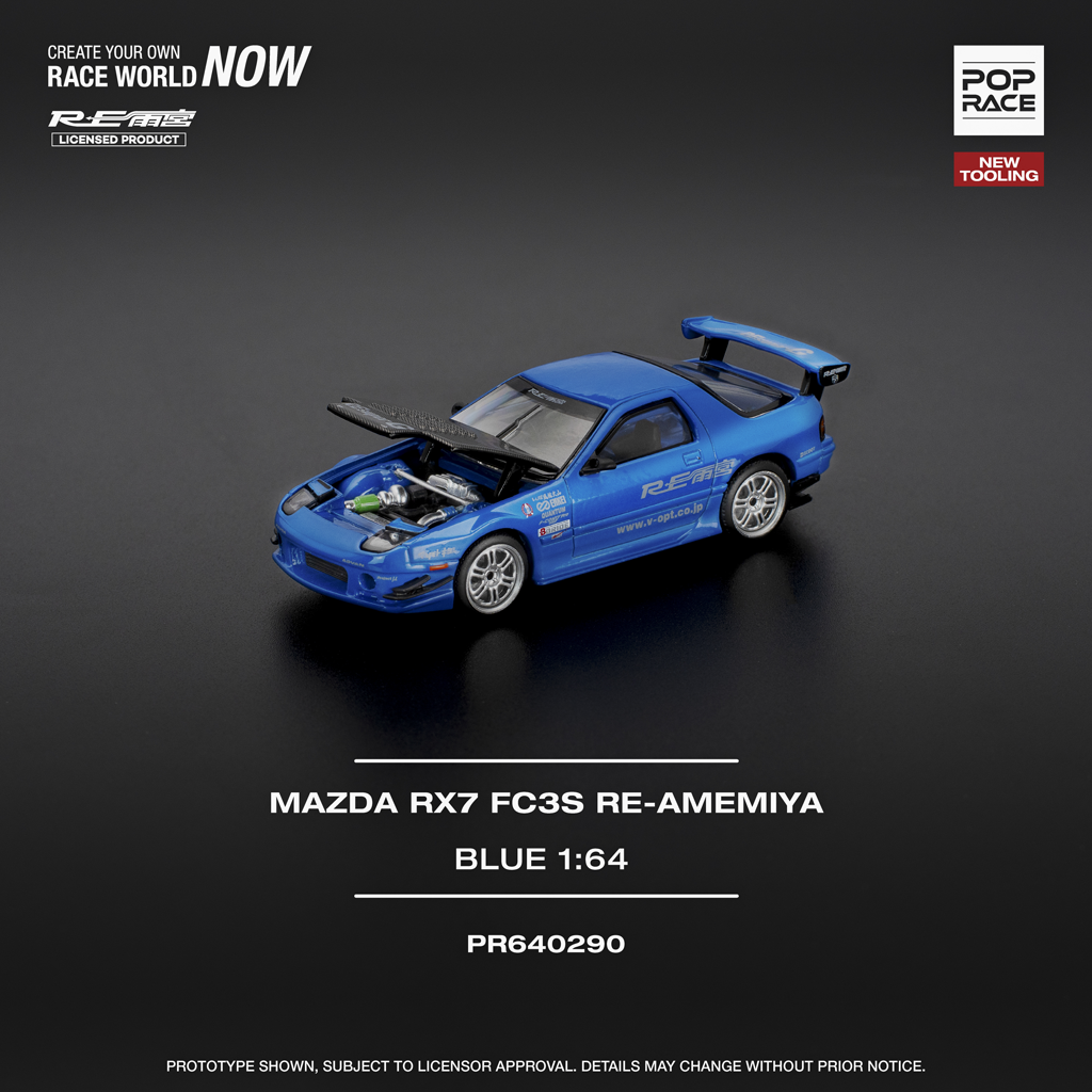 (Pre-order) Pop Race 1:64 Mazda RX-7 Re-Amemiya Blue