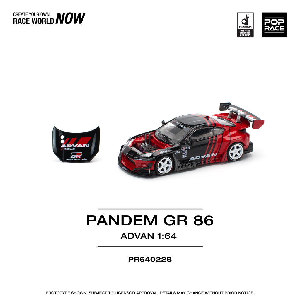 (Pre-order) Pop Race 1:64 Toyota GR86 Pandem ADVAN