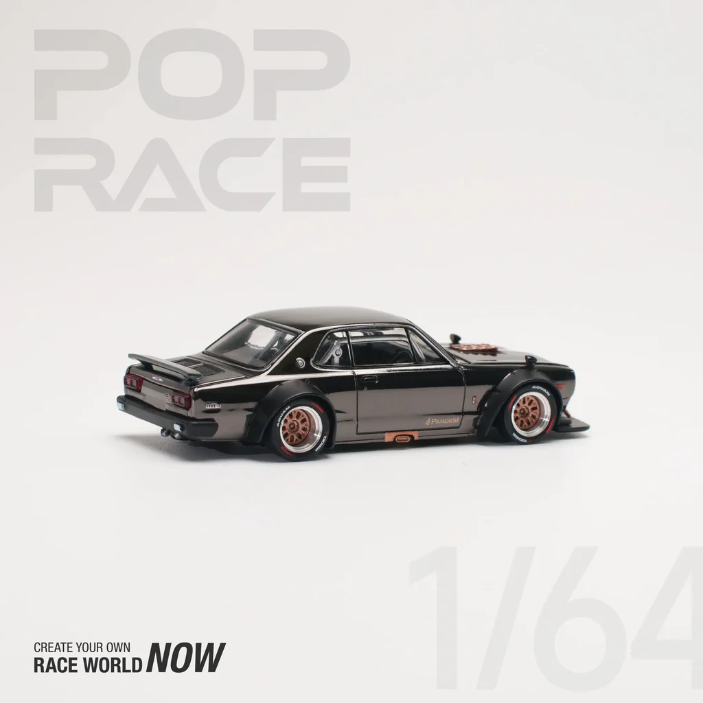 Pop Race 1:64 Nissan Skyline GT-R V8 Drift (Hakosuka) Dark Chrome