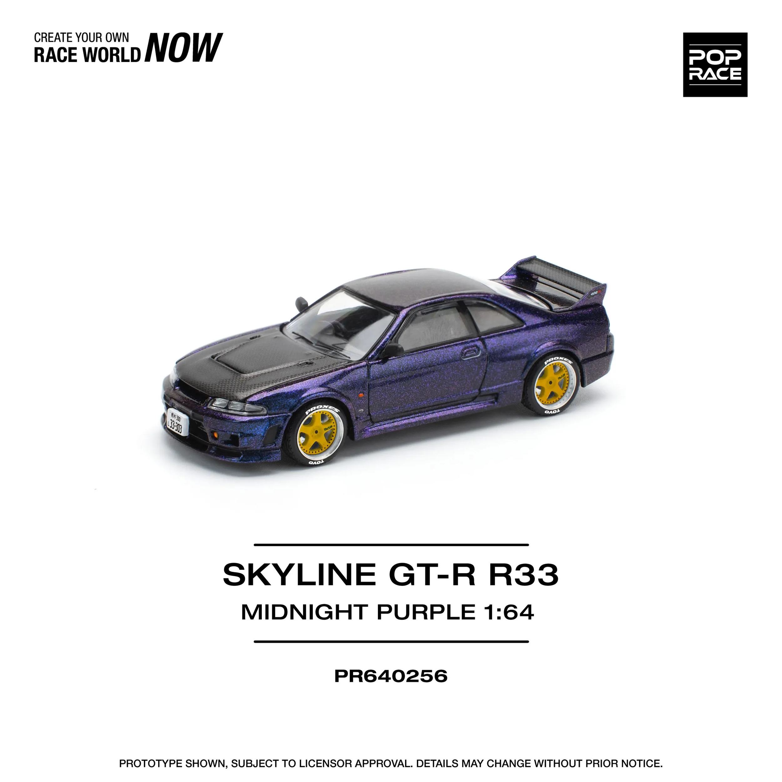 Pop Race 1:64 Nissan Skyline GT-R R33 Nismo Midnight Purple