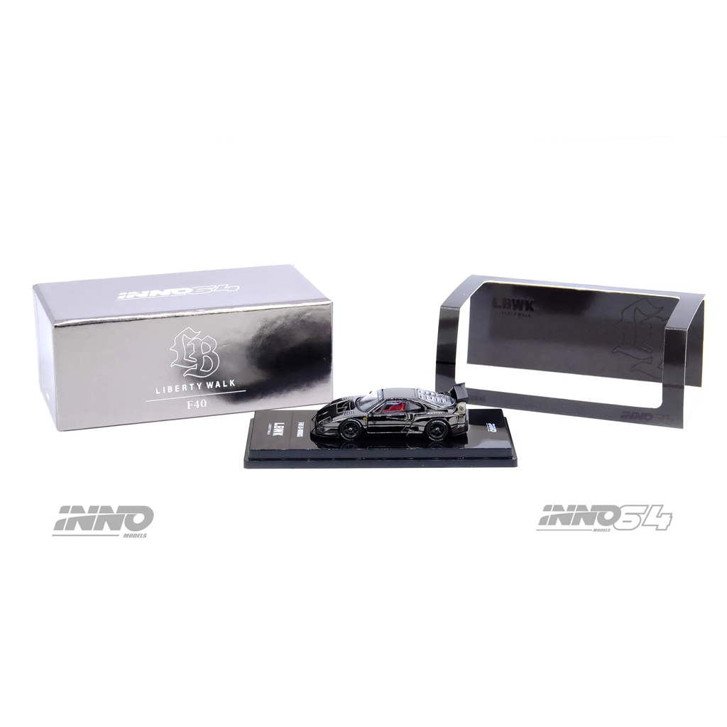 Inno64 1:64 LBWK Ferrari F40 Chrome Black