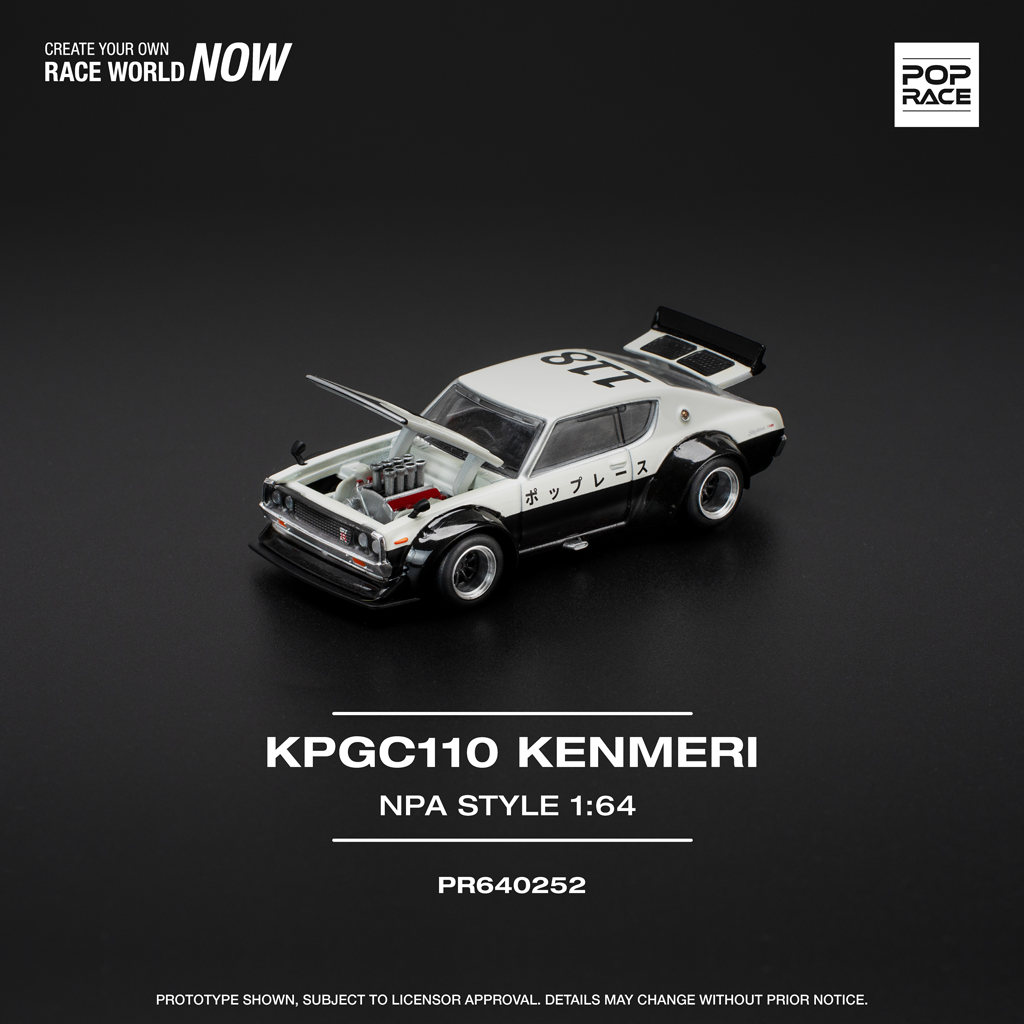 (Pre-order) Pop Race 1:64 Nissan Skyline GT-R V8 Drift (Kenmer) NPA Style