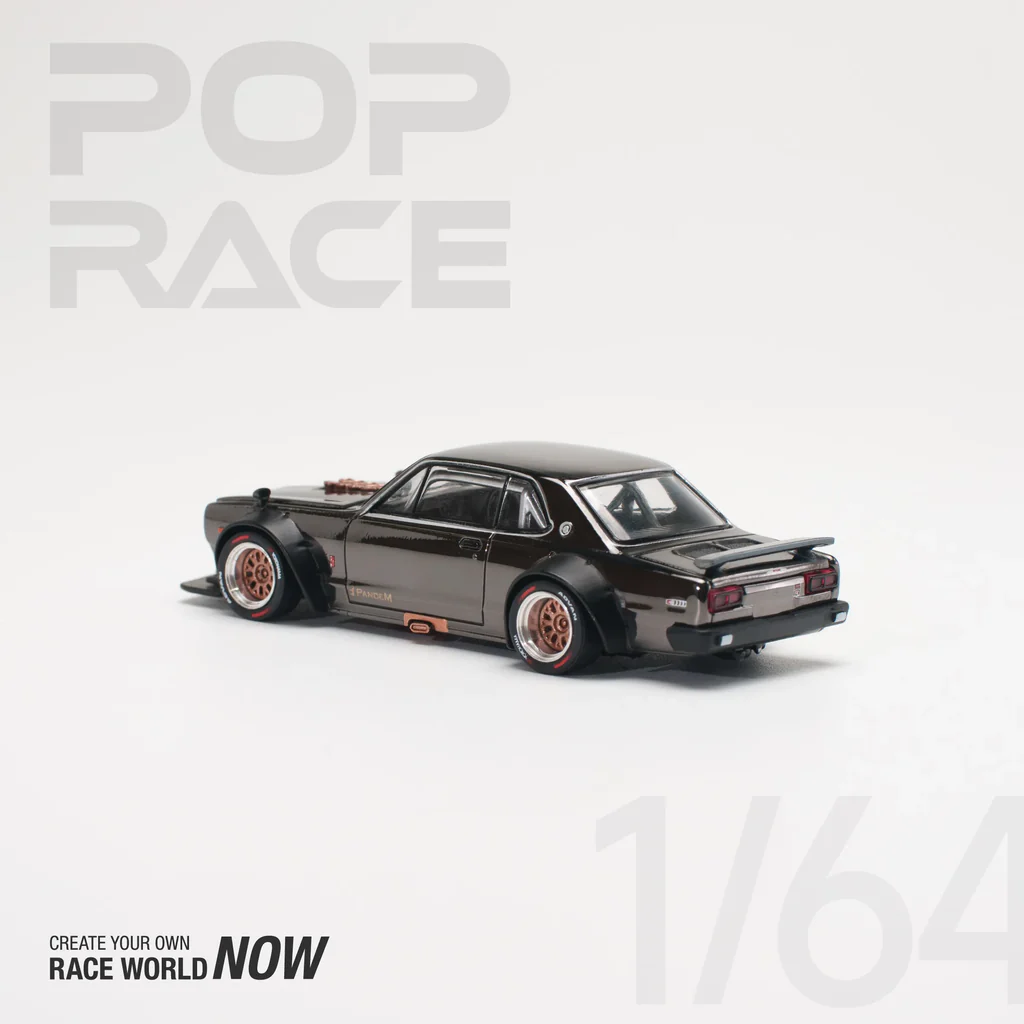 Pop Race 1:64 Nissan Skyline GT-R V8 Drift (Hakosuka) Dark Chrome