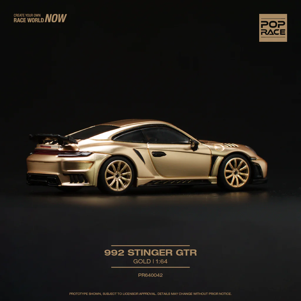 Pop Race 1:64 Porsche 992 Stinger GTR Gold