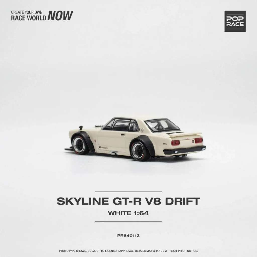Pop Race 1:64 Nissan Skyline GT-R V8 Drift ( Hakosuka ) White