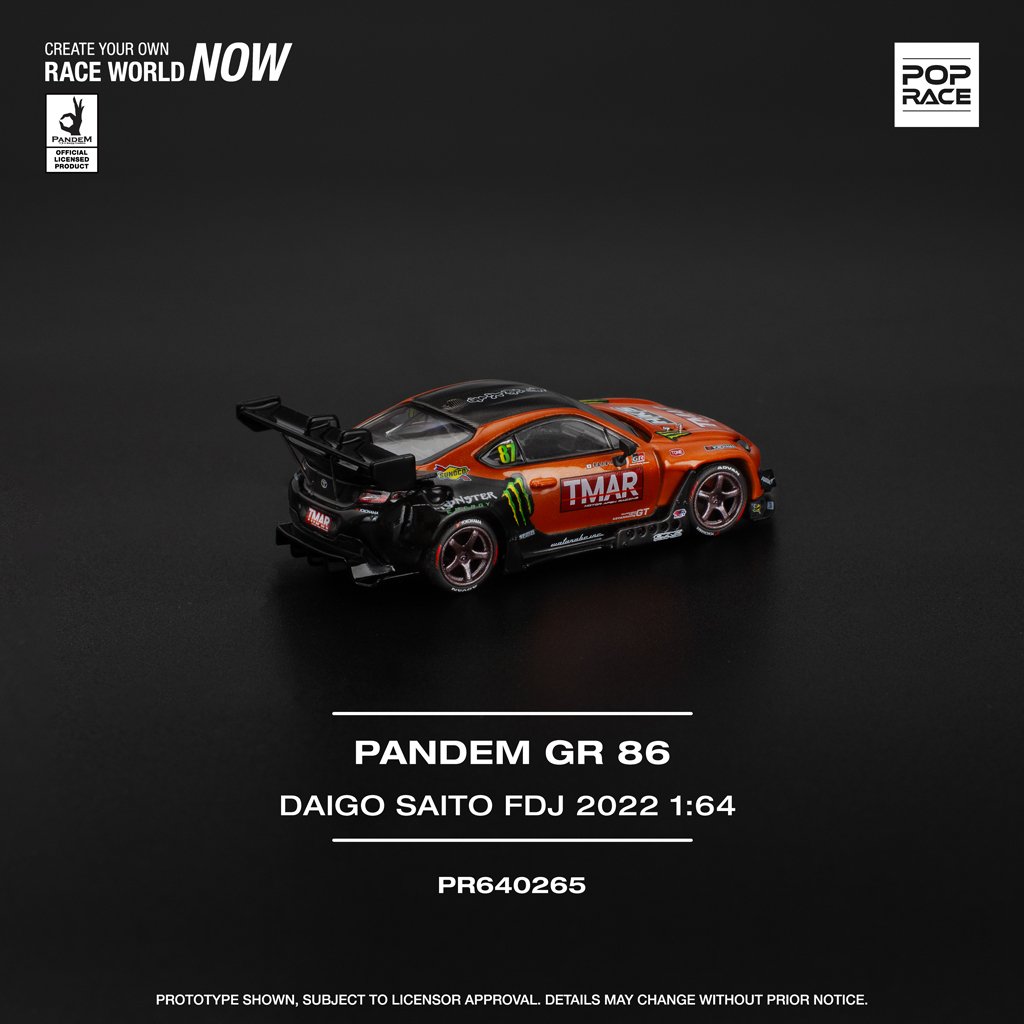 (Pre-order) Pop Race 1:64 Pandem Toyota GR86 Daigo Saito Formula Drift Japan 2022