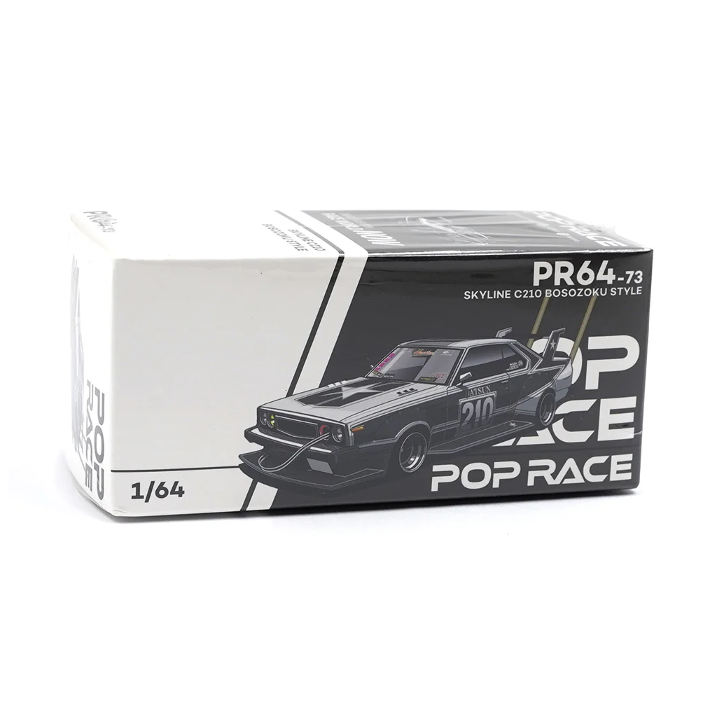 Pop Race 1:64 Nissan Skyline C210 Bosozoku Style Matt Black