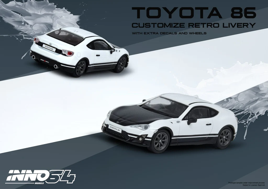 Inno64 1:64 Toyota 86 White Initial D Tribute