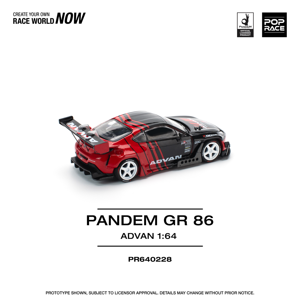 (Pre-order) Pop Race 1:64 Toyota GR86 Pandem ADVAN
